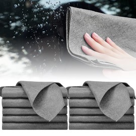 10 PCS Thickened Magic Cleaning Cloth, High Water Absorption Microfiber Cleaning Pad, Stripe Free Reusable Cleaning Towel Rag, Microfiber Towels for Kitchen Glass Car Window Cleaning (7.87×11.8inch)