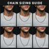 waitrose 7mm Silver Chain for Men Miami Cuban Link Mens