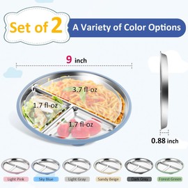 ZeiLaBang Kakadi Stainless Steel Baby Plate with Suction Cup, Children's Plate with Suction Cup, Non-Slip Baby Tray