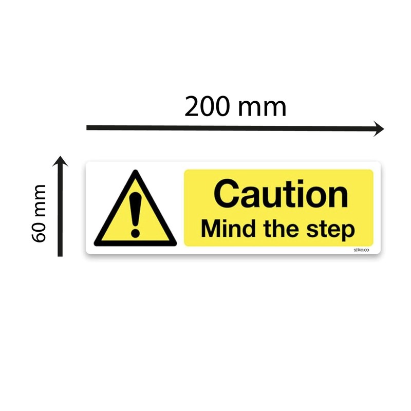 Pack of 2 Caution Mind the Step Sign, 200x60, Warning