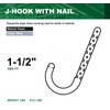Highcraft PXJHNG112-10 PEX Support J-Hook Hanger with Nails; for 1-1/2