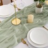 Aoksunova Cheesecloth Wedding Table Runner, Eucalyptus Green, Muslin, Chiffon, 400