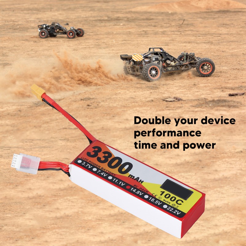 3300mAh Lipo Battery 100C Discharge Rate 14.8V 4S XT60 Plug
