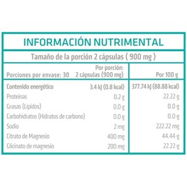 Fort Core - Maglan Plus Magnesio Glicinato + Citrato 600mg | Alta Absorción | 60 Cápsulas | Fórmula Doble Magnesio para Uso Nocturno