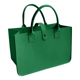 AUSYIWI Felt Shopping Bag, Felt Shopper Bag, Foldable Shopping Bag, Shopping Bag, 35 x 25 x 15 cm, Available in Three Colours, Green
