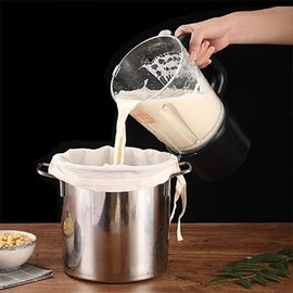 FreshDcart FDCA3014 Milk Filter Bag, Cheese Cloth Bag for Straining Juice as Strainer, Spice Bag, Paneer, Curd, Cheese, Sprouting Beans.White (Pack of 3)