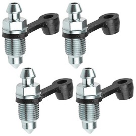 Pack of 4 Motorcycle Bleeding Screw M10 x 1 mm Nipple Bleeding Screw with Dust Cap for Disc Brake Caliper Screws Motorcycles Cars Brake Pumps