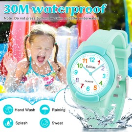 Edillas Kids Analog Watch for Girls Boys,Children Waterproof Learning Time Wrist Watch Easy to Read Time Wrist Watches for Kids Girls Boys