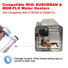 2 Pack RV Water Heater Anode Rod - 9.25"L x 3/4" NPT, Replacement Part for Suburban Water Heater 232767