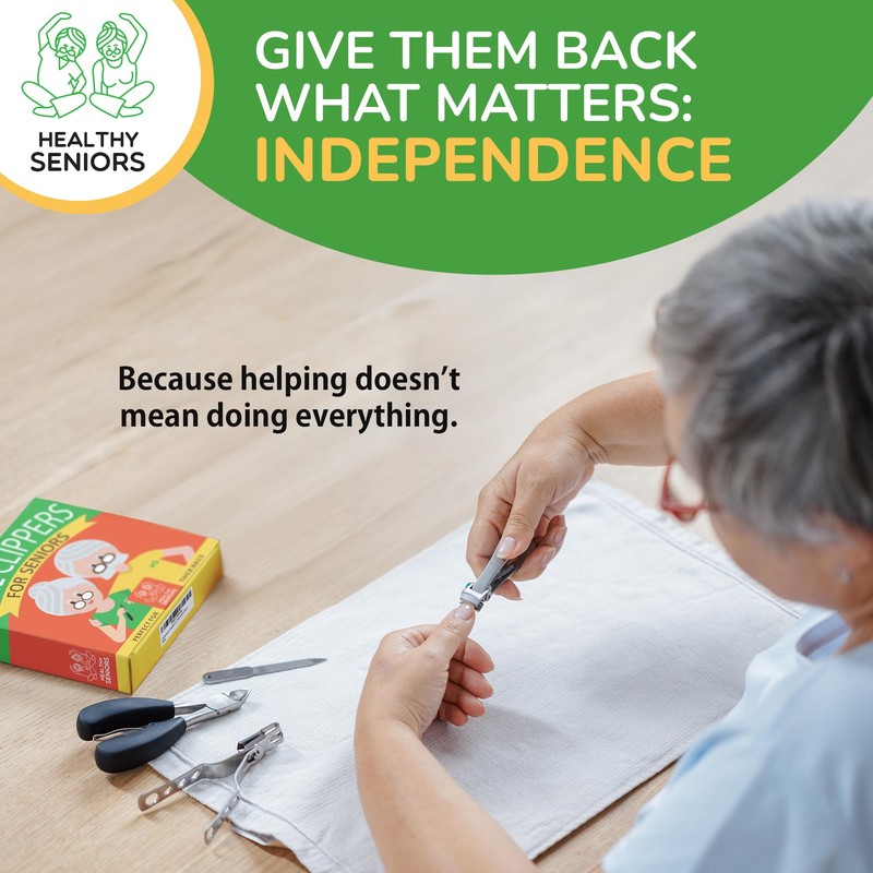 Toenail Clippers for Seniors Thick Toenails - 4-Piece Heavy Duty