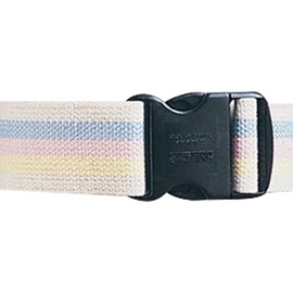 Skil-Care Cotton Gait Belt, Pastel Stripe, Delrin Buckle, 60"L and 2" Wide, Durable Cotton Webbing Transfer and Physical Therapy Belt, 252061