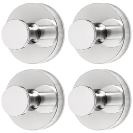 MONGTINGLU Adhesive Suction Cup Hooks for Shower, No Drill Towel Hooks for Bathroom, Wall Hooks for Inside Shower, Window, Glass, Tile to Hang Towels, Robes, Loofah, Chrome(4-Pack)