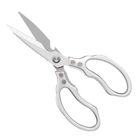 Kitchen Scissors Heavy Duty Food Shears All Purpose Premium Stainless Steel Metal Accessories Kitchen Gadget Food Scissors for Cutting Meat,Poultry,Fish,Bone,Herbs (Silver)