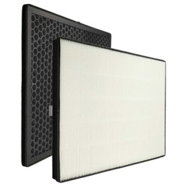 vhbw 2 Piece Filter Set Replacement for NanoProtect FY1413/30, NanoProtect FY1410/30 for Air Purifier - HEPA Filter, Activated Carbon Filter