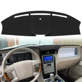 AKMOTOR Dash Cover Mat Custom Fit for Lincoln Navigator with Light Sensor Dashboard Cap Pad Carpet Protector K351 (Black)