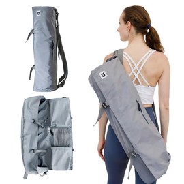 Tumaz Yoga Mat Bag – Yoga Bags and Carriers Fits All Stuffs – Build-in Yoga Strap, 3 Pockets for Yoga Essentials, Sturdy G-hook Closure, Fit rolled mat up to 26'', Yoga Bag for Mat, Yoga Mat Carriers