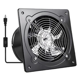 6" Kitchen Exhaust Fan with Switch, 382CFM Wall Mount Household Ventilation Fans, Potable Metal Attic Exhaust Fan, Small Fume Extractor Ventilation Fan for Kitchen Bathroom Shop Smoking Room Garage