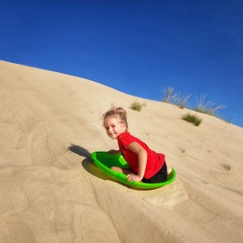 Era 26-inch Avalanche Adventurer Sled — 1 Rider Kids' Plastic Saucer for Year-Round Fun on Sand and Grass Hills, Green
