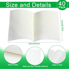 Qualirey 40 Pcs Fly Paper Traps Sticky Adhesive Fly Paper Traps Indoor and Outdoor Fungus Gnat Killer Plants Insect Gnat Catchers Glue Boards for Bug, Whiteflies, Aphids, Pest Control