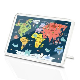 Classic Rectangle Magnet with Stand - Kids World Map Globe Cute - Fridge Locker Office Whiteboard Toolbox #53013