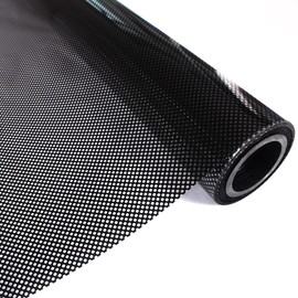 Moyishi One-Way Perforated Black Vinyl Privacy Window Film Electrostatic Adhesive Glass Wrap Roll (17" x 48")