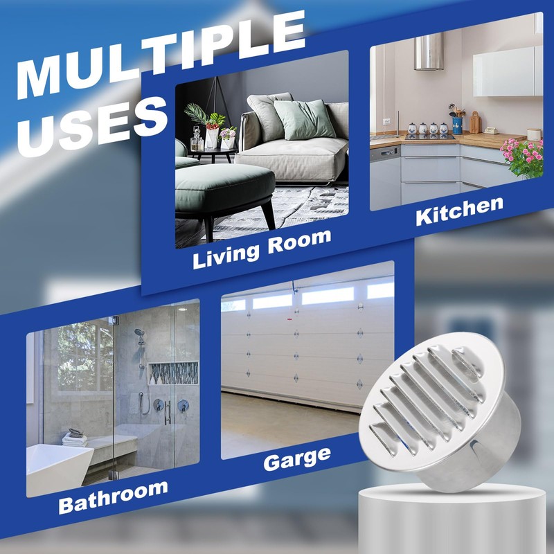 PATIKIL 3 Inch Aluminum Universal Louvered Vent Cover Round Louver