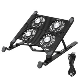 LABRIMP Laptop Cooling Pad with Fan Laptop Stand for Desk Slip Design for Stable Support Black Plastic