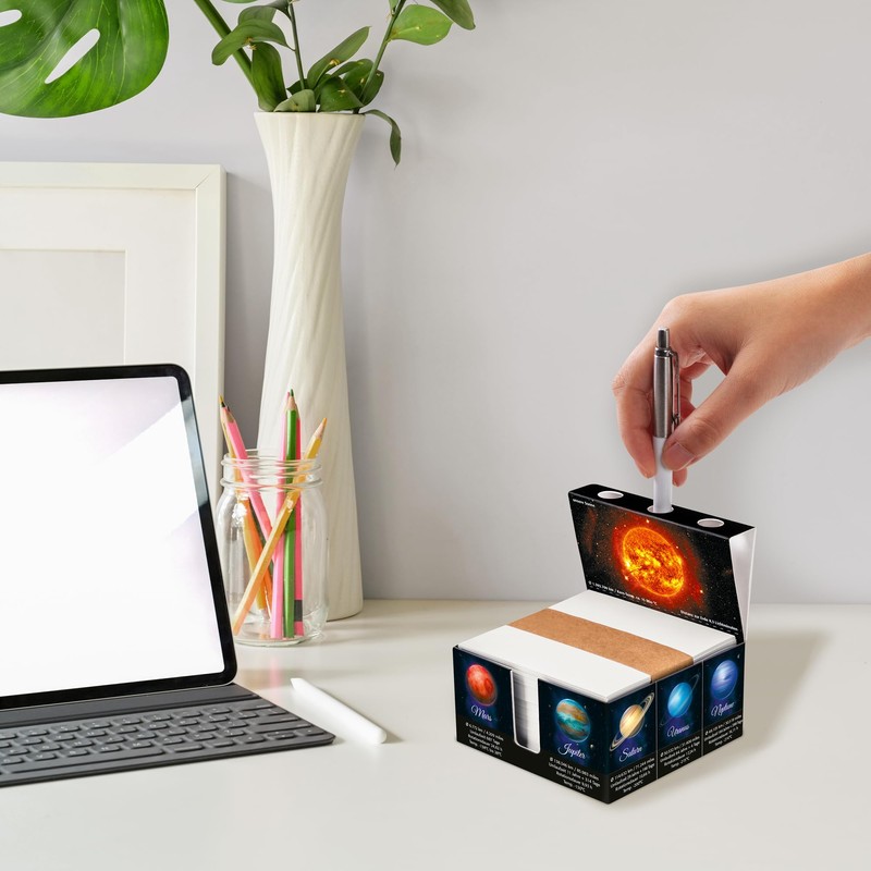 "Solar" Memo Box Made of Sturdy Glued Solid Cardboard, Notes