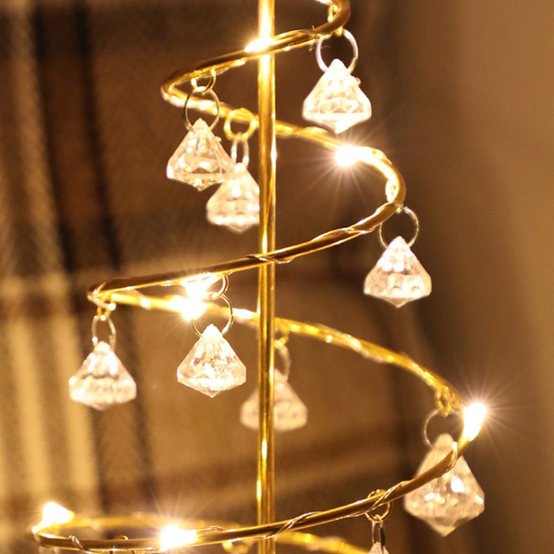 LED Christmas Tree Lamp Battery Powered Spiral Christmas Tree Table