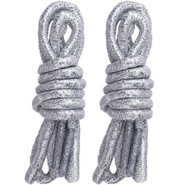 Pndeyo 2pcs Glitter String, Sparkly Crystal Hoodie Drawstring, Bling Round Rhinestones Rope Replacement for Hoodies Sweatpants Shorts Shoes Bags Accessories- Silver