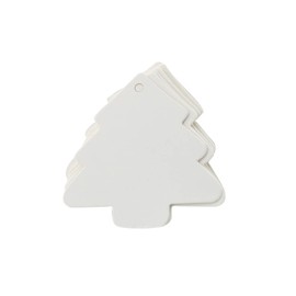 KALLORY 100pcs Christmas Tree Pendants DIY Kraft Blank tag DIY Gift Packing Accessory Christmas Tree Paper Tags Christmas Hanging Ornaments DIY Wedding Crafts white kraft paper decorations