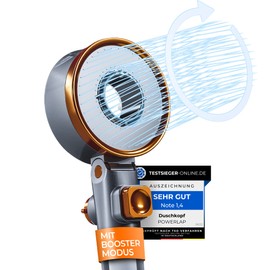 POWERLAP® Shower Head with Filter & Mounting Tool | PP Cotton Filter Shower Head for Purified & Softer Water | Booster Mode for Perfect Water Pressure in Your Shower