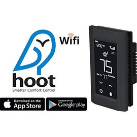 KING K901-B Hoot WiFi Line Voltage Smart Programmable Thermostat, 120/208/240V, Single Pole, Black