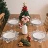 Christmas Snowflake Placemats Set of 6 Round Snow Tablemats, Silver
