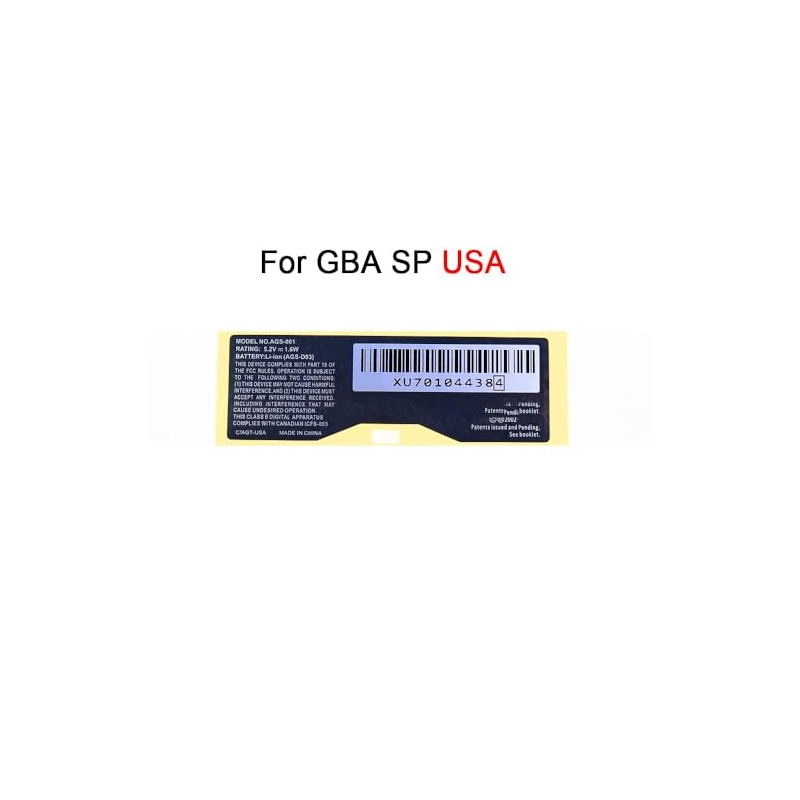 Limentea 1PCS New Labels Stickers for Gameboy Advance GBA SP