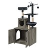 Cat Tree with Litter Box, Wood Litter Box Enclosure with