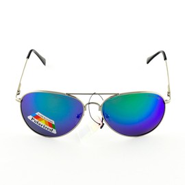 Goson UV400 Color Mirror Metal Aviator Polarized 62mm Sunglasses