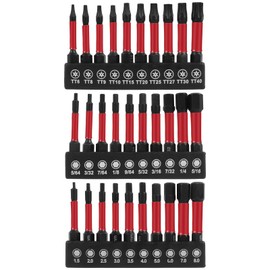 30Pcs Impact Hex Head Allen Wrench Drill Bit Set S2 Alloy Steel 20Pcs Hex Shank Screwdriver Bits Metric & SAE 10Pcs Torx Bit Set for Home Repairin (1.96 Inch / 50mm Length)