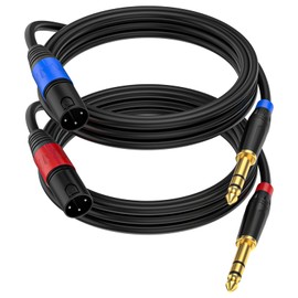 Jozzai (2Pack / 6.6 FT) XLR Male to 1/4 Inch (6.35mm) TRS Mono Jack Microphone Cable, Balanced 3 Pin XLR to Quarter inch TRS Plug Mic Cord for Dynamic Microphone