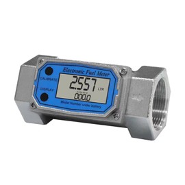 2 Inch Digital Turbine Fuel Flow Meter NPT Thread Flowmeter Electronic Water Flow Meter for Water Diesel Gas Oil Gasoline and Other Liquids Supports Gallon QTS PTS L m³ (Blue 2, 2IN)