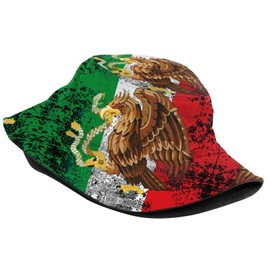 Funny Mexico Mexican Flag Bucket Hats Fashion Sun Cap Packable Outdoor Mexico Fisherman Hat for Women Men