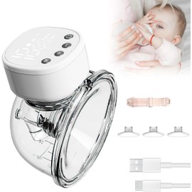 Milchpumpe Elektrische Tragbare, Schmerzfreie Handsfree Milchpumpe mit 5 Modi und 15 Leistung, Auslaufsichere, Geräuscharme Milchpumpe Milchpumpe mit 17/19/22mm Flanschen (Weiß)