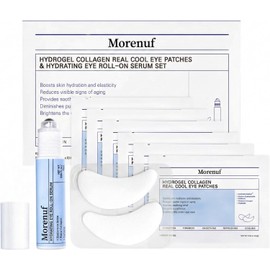 Set De 6 Parches De Colgeno Hidrogel Y Srum Hidratante Roll On Para Ojeras E Hinchazn Srum Coreano Para Ojos Con cido Hialurnico Y Cafena