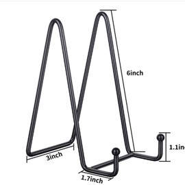 Yolispa Soporte de Exhibición, 2 Piezas Porta Platos Decorativos 6 Pulgadas, Exhibidor de Marco de Metal, Porta Libros para Cuadros Tableros Decorativos libros Caballete de Fotos