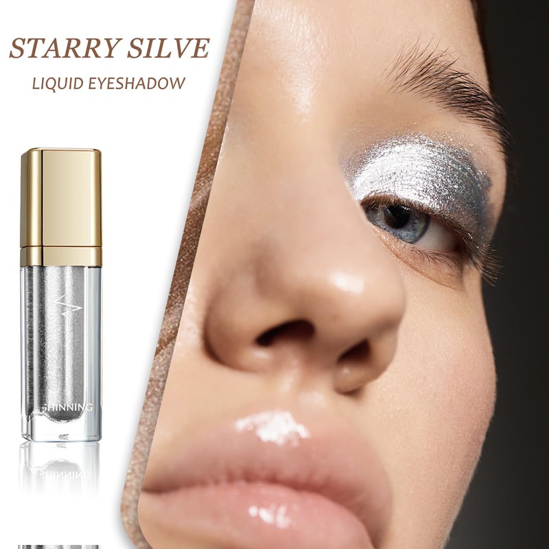 2PCS Metallic Liquid Eyeshadow Set – Glitter Gold & Starry