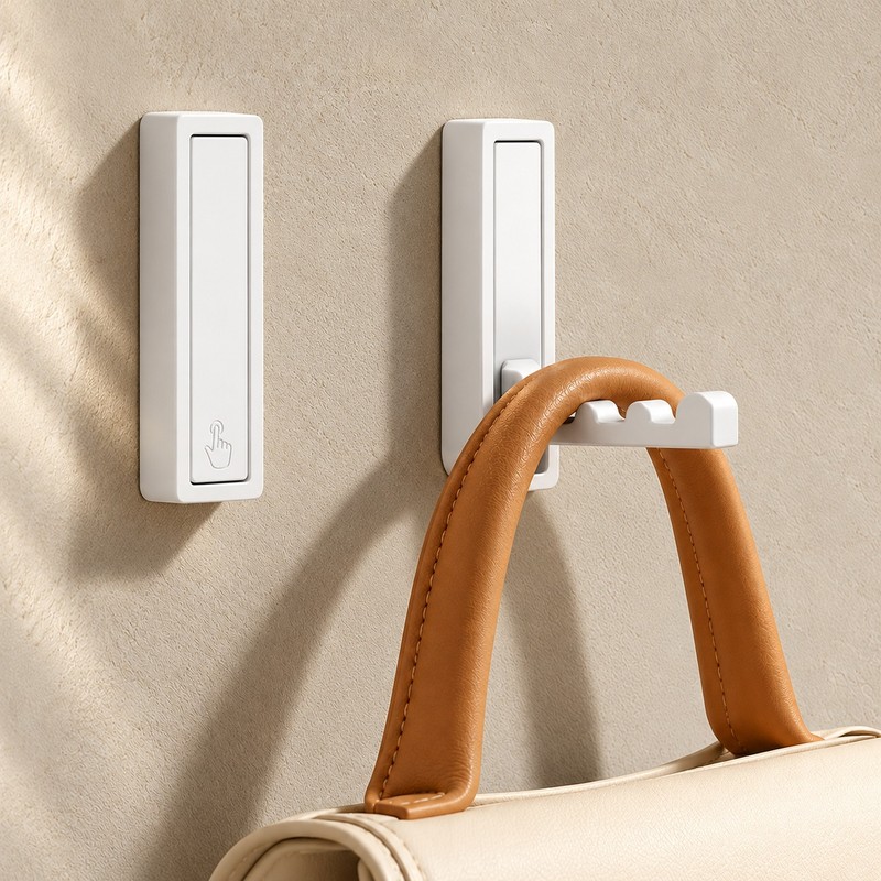 Foldable Wall Hook for Towels, Coats & Bags – Wall