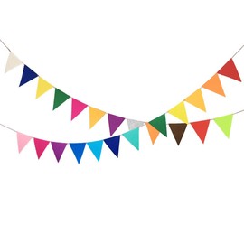 Set of 2 Triangle Flags, Colorful Garland, Felt Flag, Sports Events, Athletic Festivals, Cultural Festivals, Event Shops, Decoration, Decoration