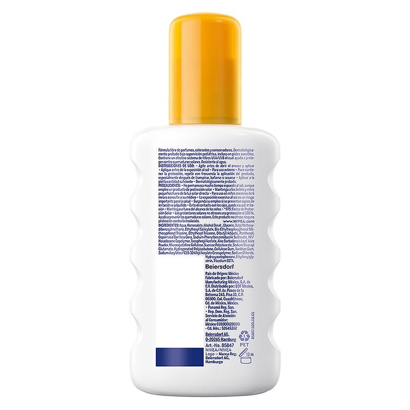 Protector Solar Fps50 Nivea Sun P&s Piel Sensible 200ml