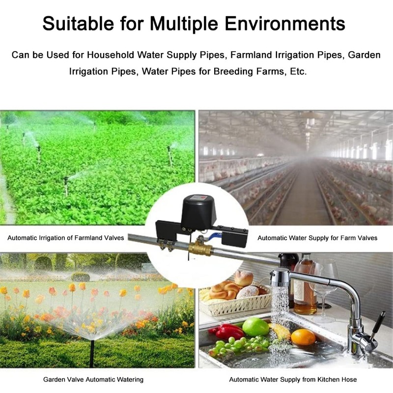 Intelligent Valve Control, Wireless WiFi or Bluetooth Remote Control, Timer