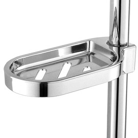 ABS Soap Dish Holder, Adjustable Soap Dish Shower Rail Slider Practical Bathroom Gadget